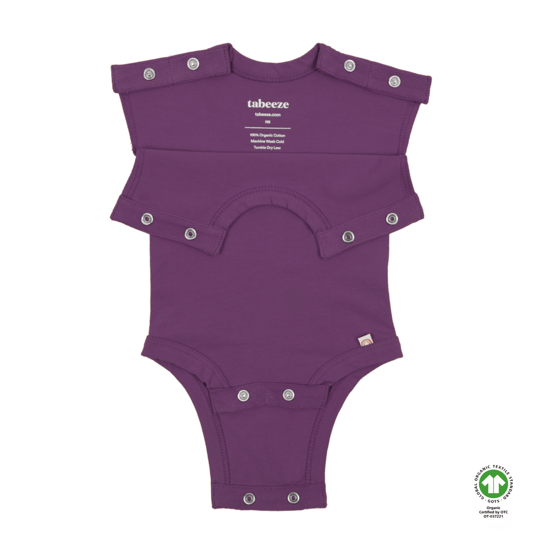 purple-bottom-up-bodysuit-featuring-patented-shoulder-snaps-for-easy-dressing-and-undressing-of-babies.