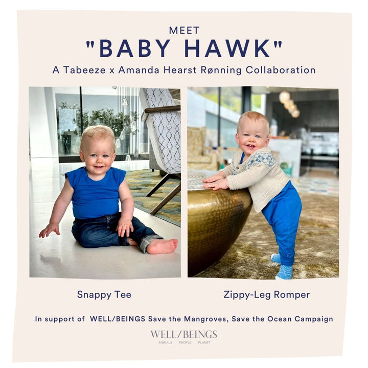 Meet "Baby Hawk"- Our collaboration with Amanda Hearst Rønning and WELL/BEINGS "Save the Mangroves, Save the Ocean." - Tabeeze