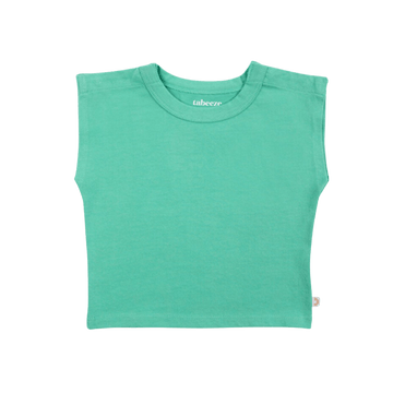 Snappy Tee in vibrant green, designed for easy dressing for babies and toddlers with quick-snap shoulder snaps.